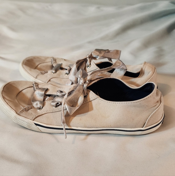 Sperry Top Sider Gray Silver Boat Shoes 8.5 Has Flaws/stains - Picture 3 of 5